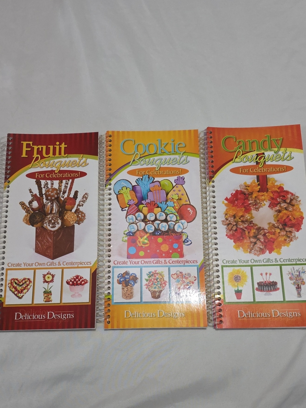 Delicious Designs Trio of 'Bouquets' Craft Books - Fruit, Cookie, And Candy